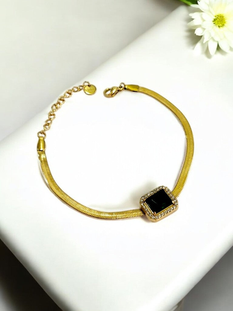 GREEN STONE SOPHIA BRACELET
