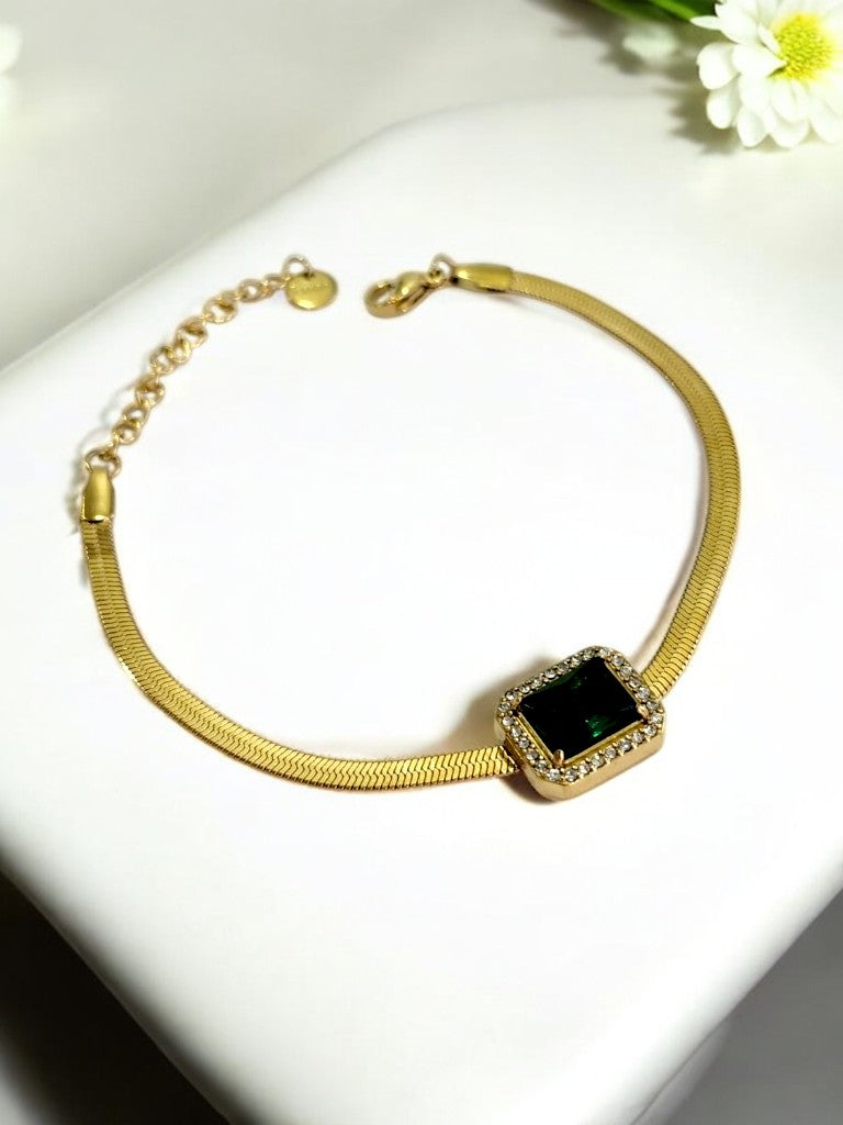 GREEN STONE SOPHIA BRACELET