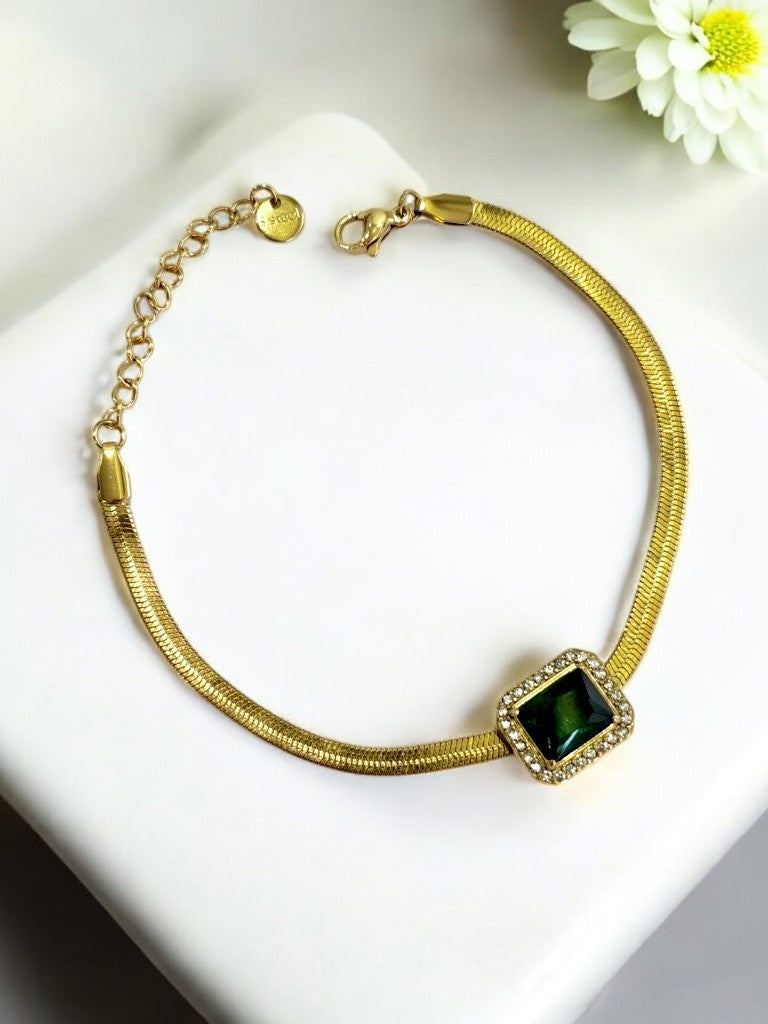 GREEN STONE SOPHIA BRACELET