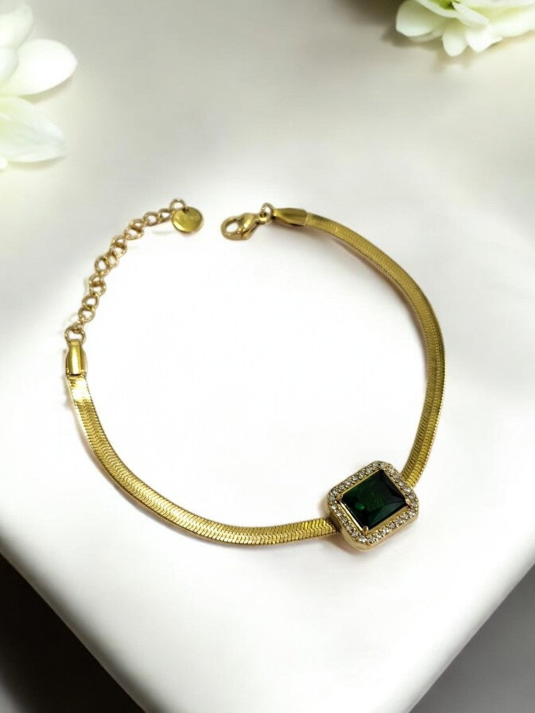 GREEN STONE SOPHIA BRACELET