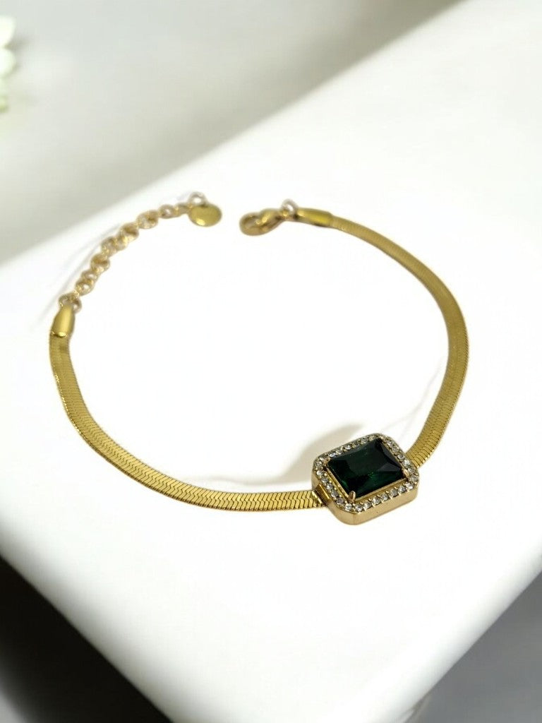 GREEN STONE SOPHIA BRACELET