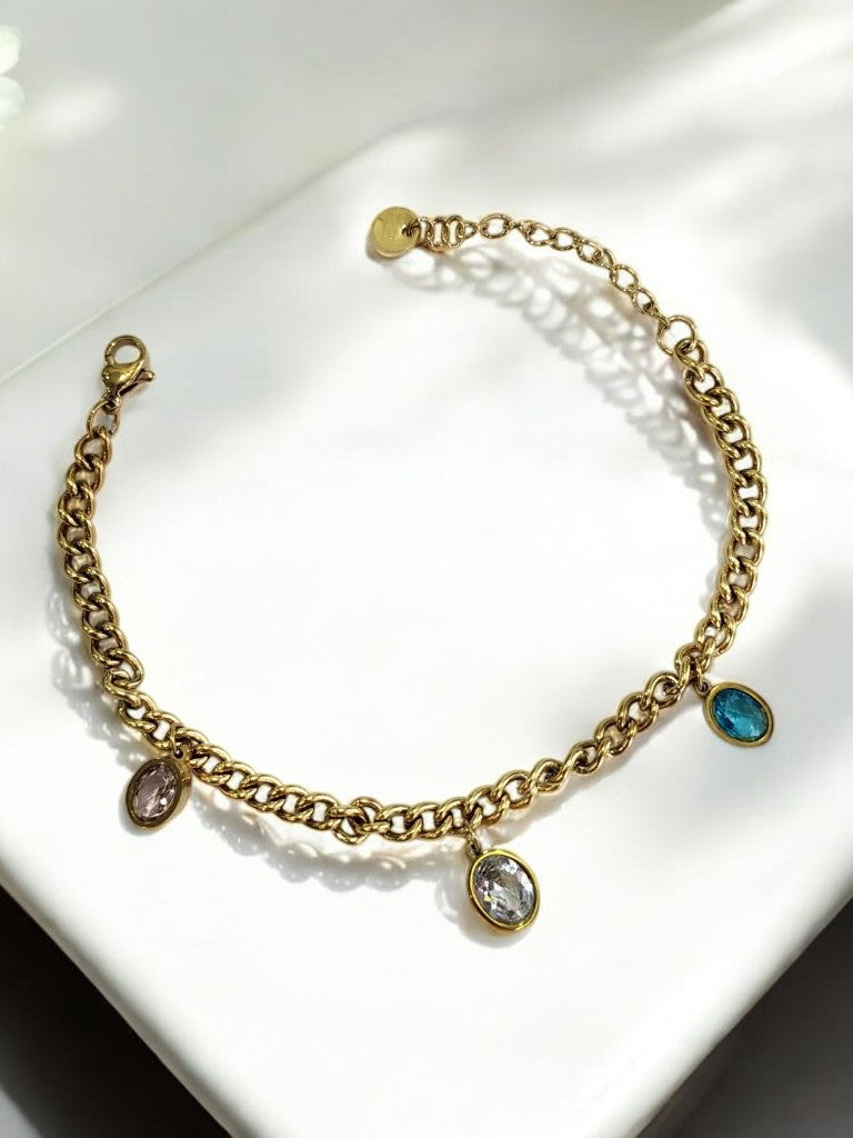 MULTI HANGING DIAMOND GIVA BRACELET
