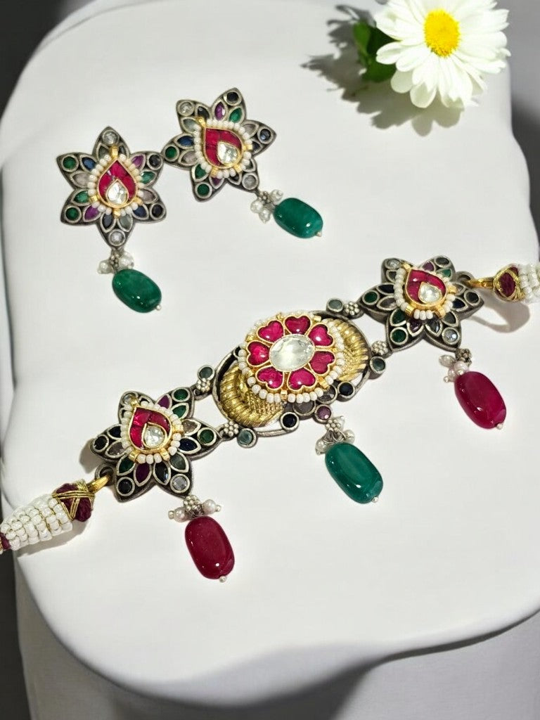MULTI GANISKA GERMAN SILVER JEWELLERY SET