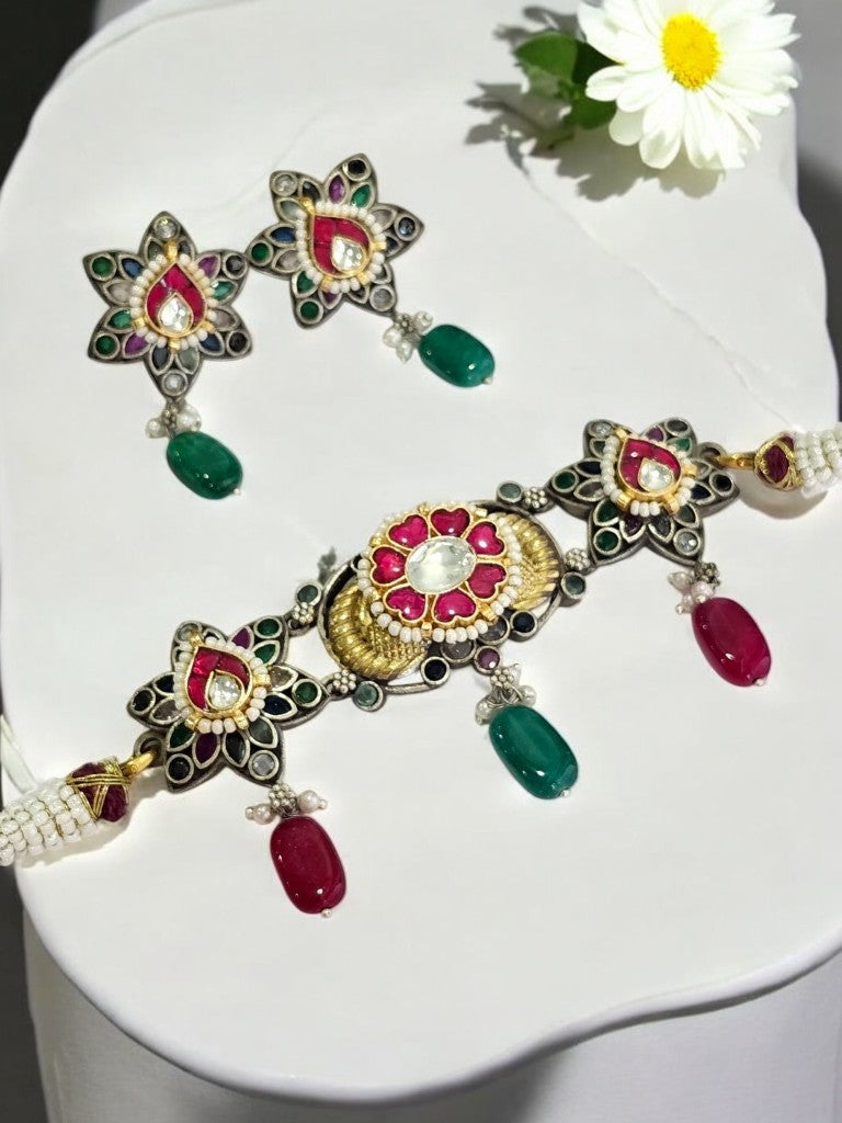 MULTI GANISKA GERMAN SILVER JEWELLERY SET