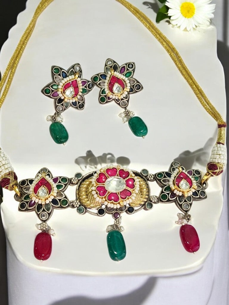 MULTI GANISKA GERMAN SILVER JEWELLERY SET