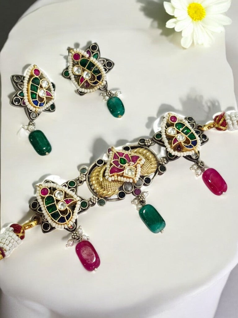MULTI APRAJITA GERMAN SILVER JEWELLERY SET