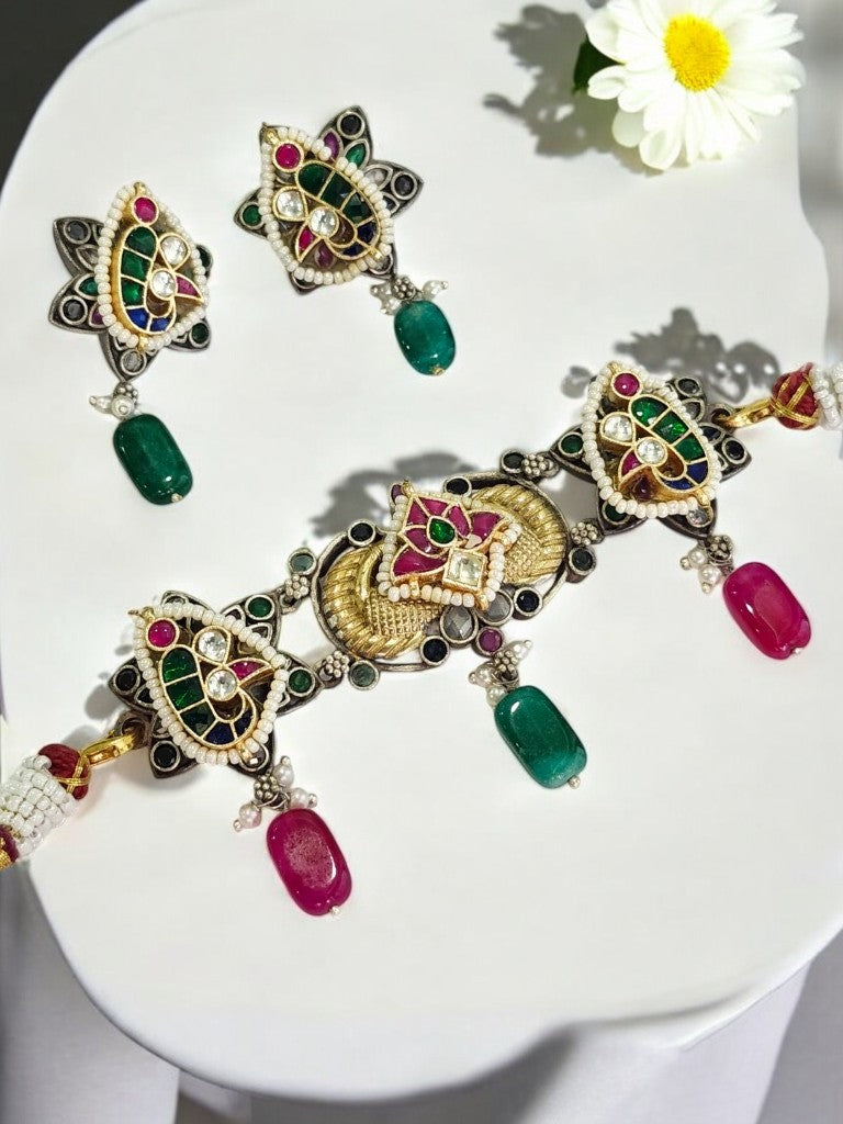 MULTI APRAJITA GERMAN SILVER JEWELLERY SET