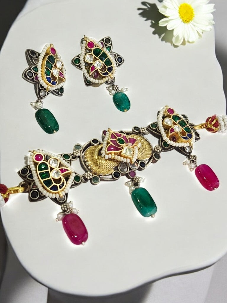 MULTI APRAJITA GERMAN SILVER JEWELLERY SET