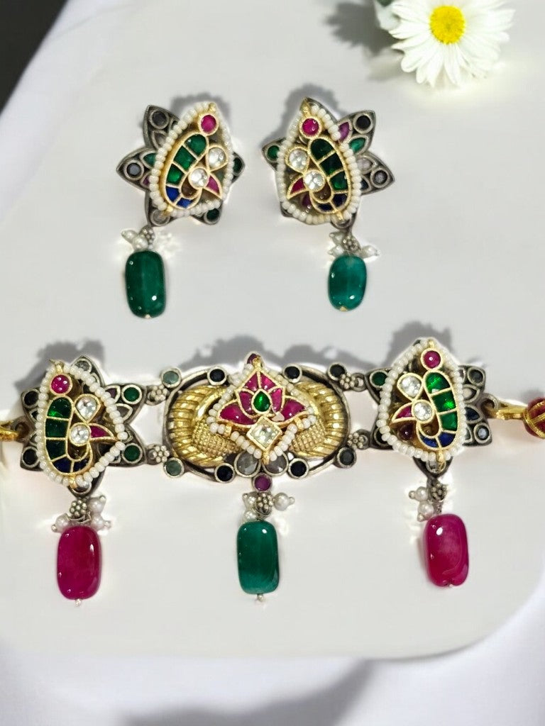 MULTI APRAJITA GERMAN SILVER JEWELLERY SET