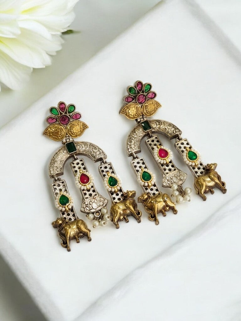 MULTI DIVYANSHI GERMAN SILVER EARRINGS
