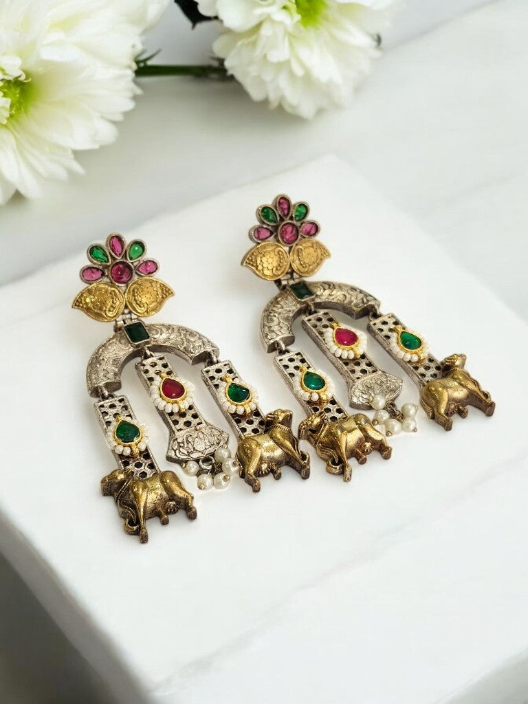 MULTI DIVYANSHI GERMAN SILVER EARRINGS