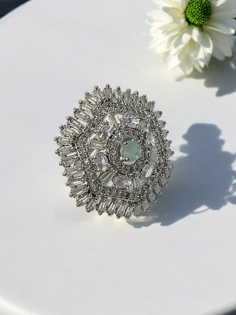 SEA GREEN KAAVI DIAMOND RING