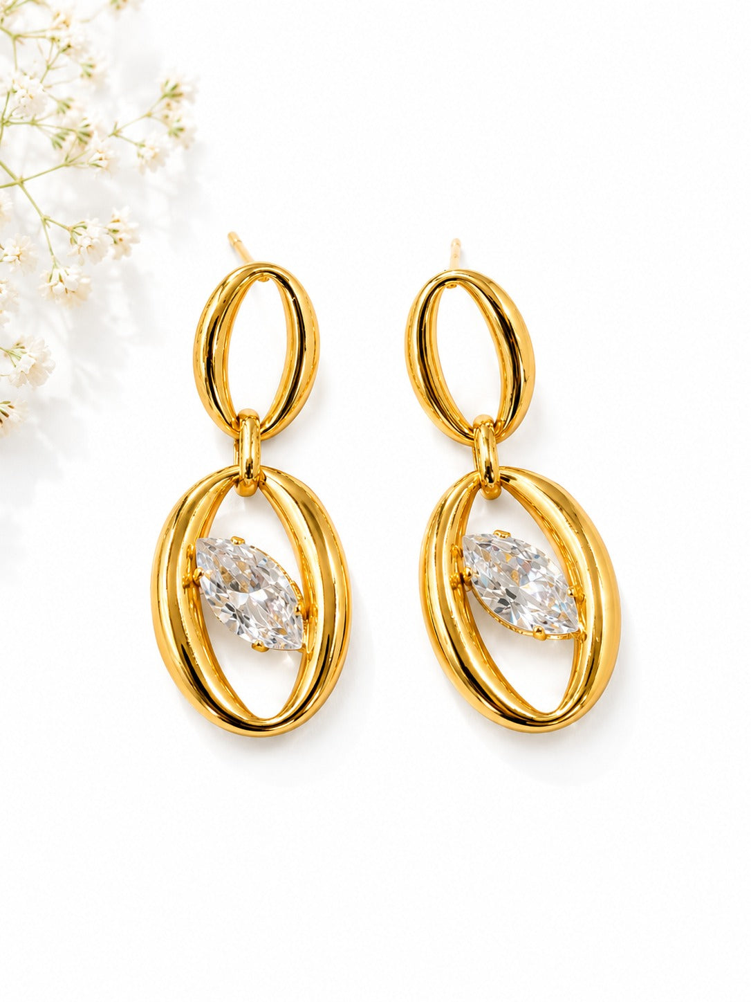 GOLDEN DIAMOND FREDDIE EARRINGS