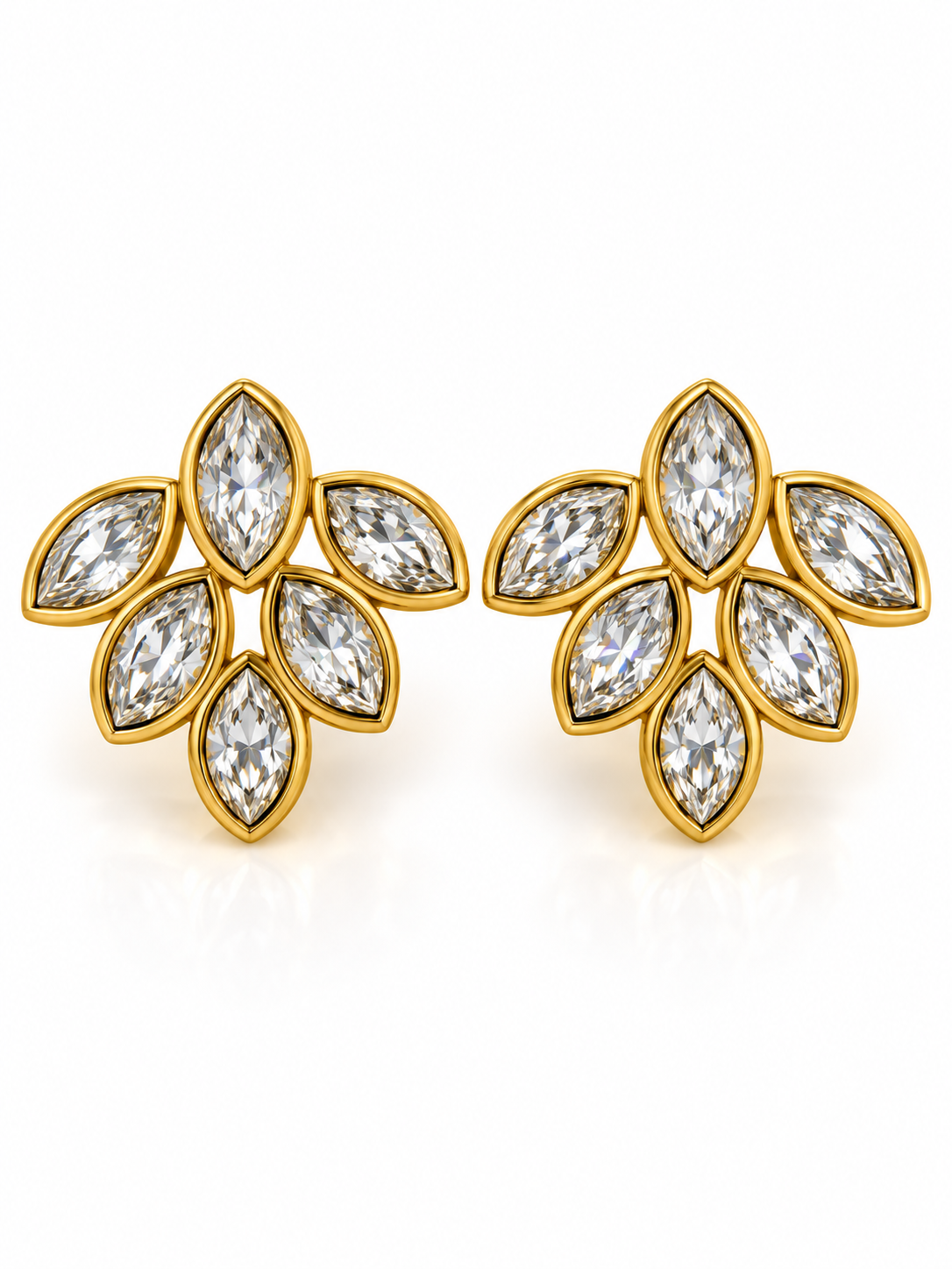 GOLDEN DIAMOND LEAVES KARLA EARRINGS