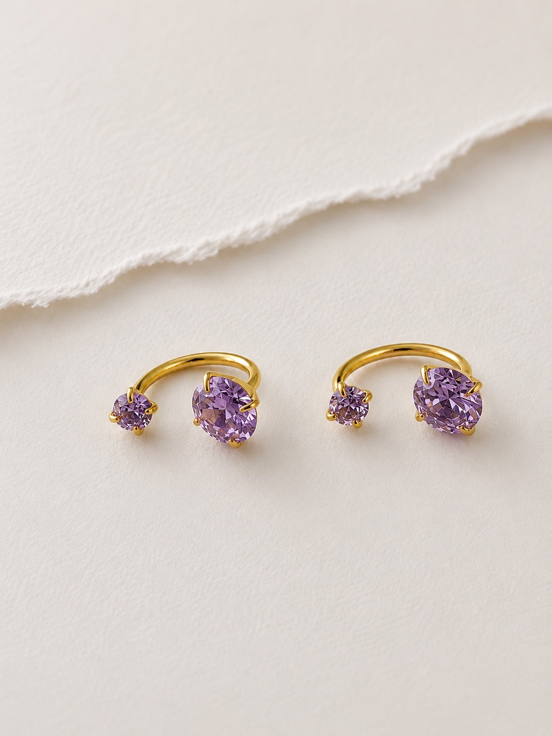 PURPLE DIAMOND MAHAY BALL BACK EARRINGS