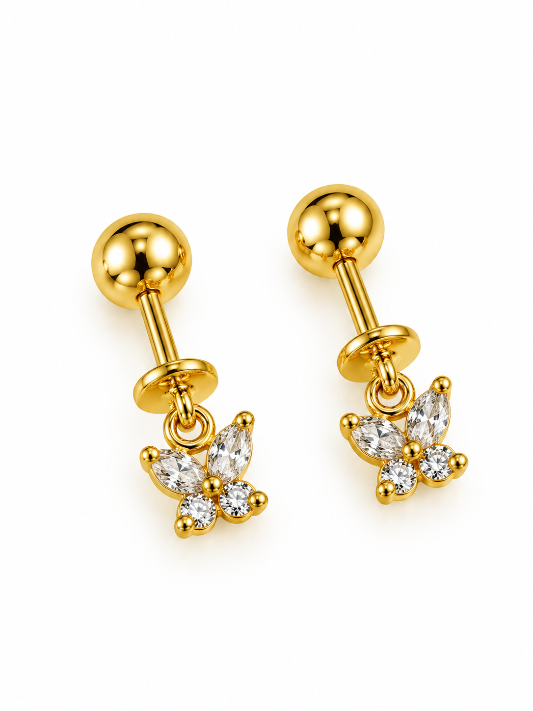 GOLDEN DIAMOND BUTTERFLY ANNIKA HELIX EARRINGS