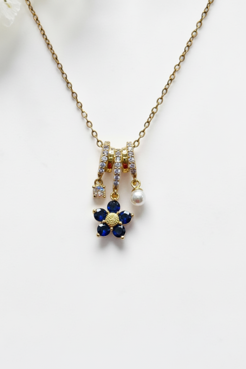 BLUE FLORAL AILANY NECKLACE