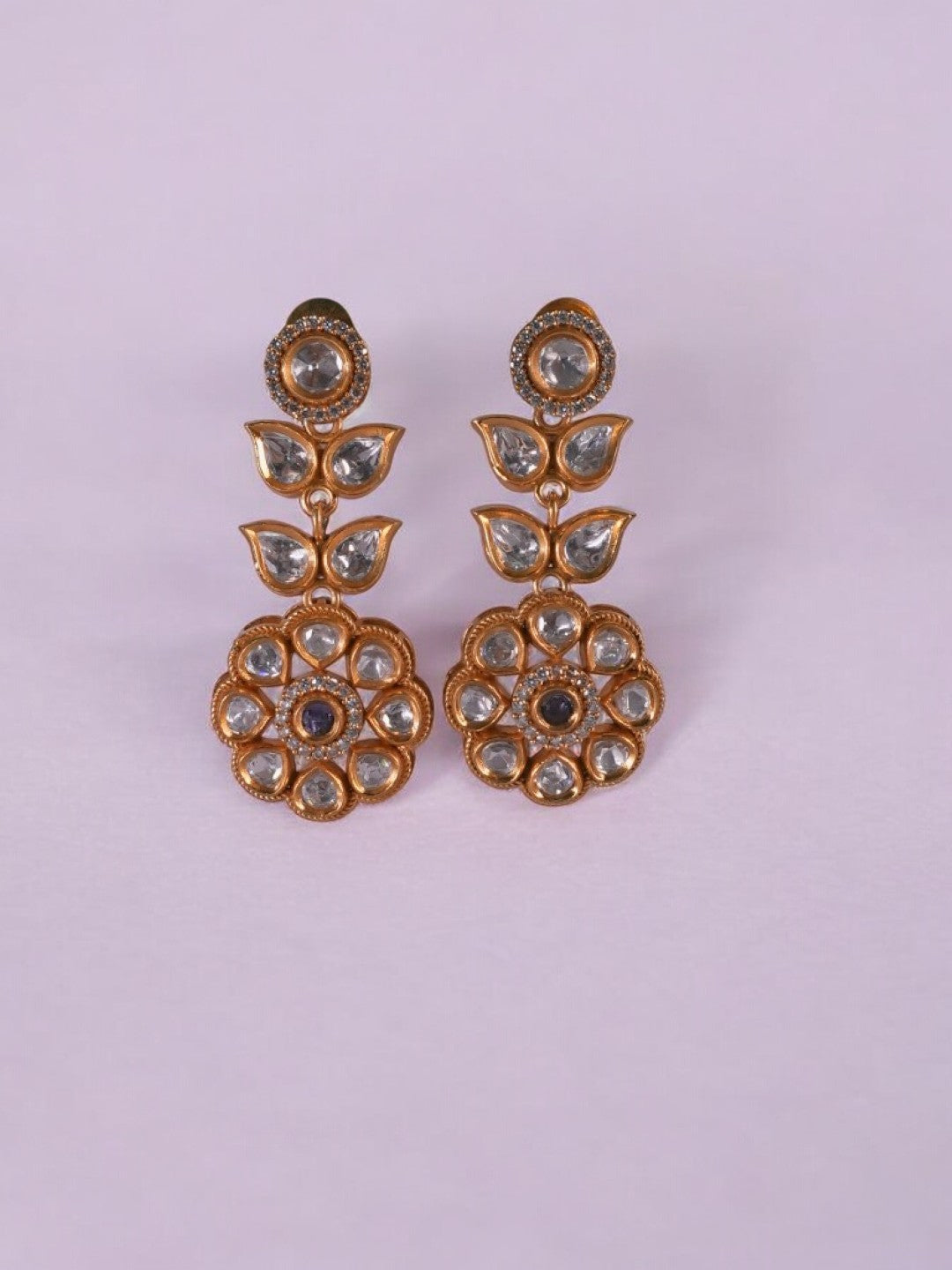 DIAMOND FLOWER PIPPA KUNDAN EARRINGS