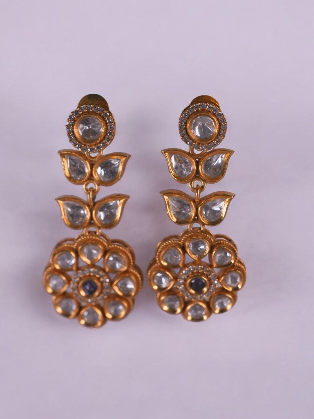 DIAMOND FLOWER PIPPA KUNDAN EARRINGS