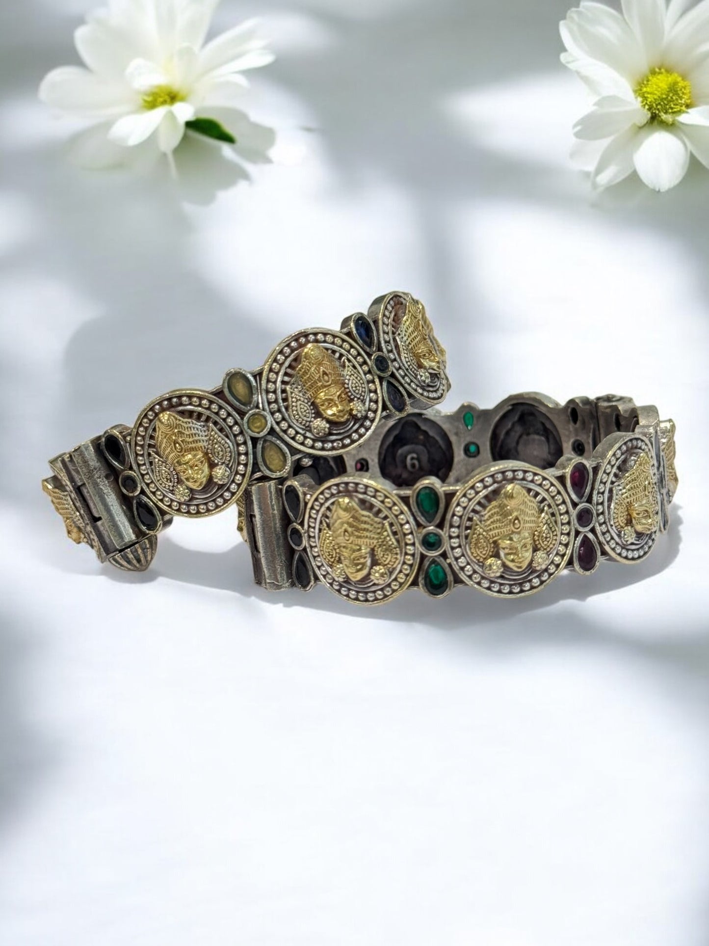 DUAL TONE ESHA GERMAN SILVER BANGLE
