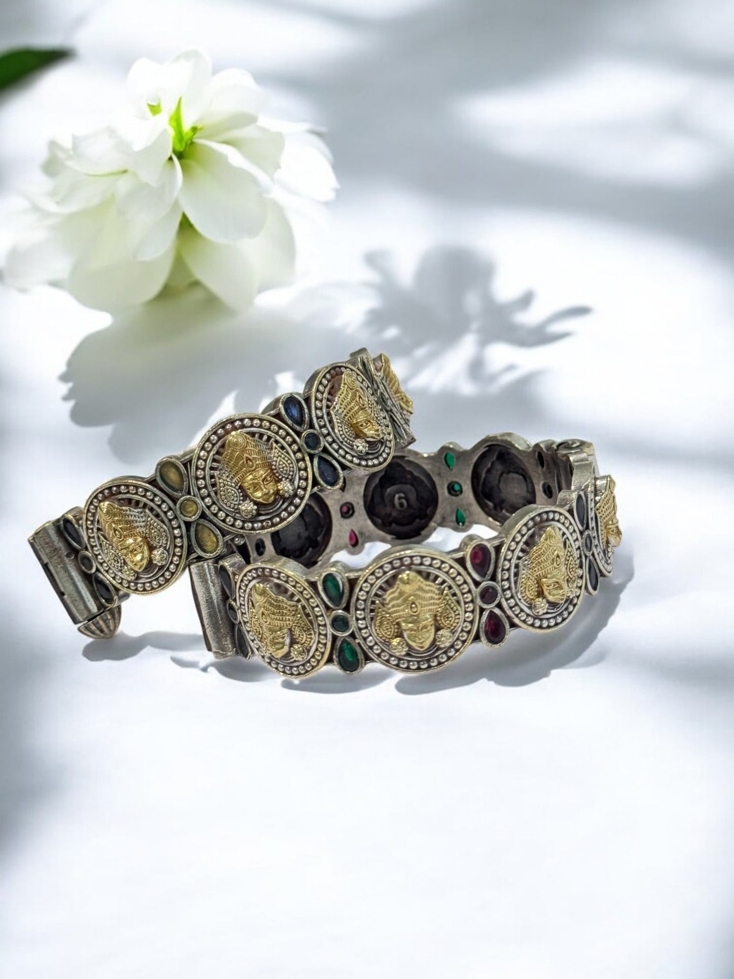 DUAL TONE ESHA GERMAN SILVER BANGLE