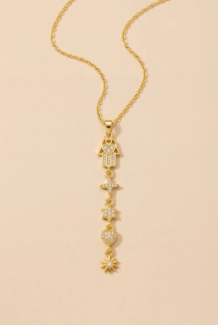 GOLDEN CHARM MICHAELA NECKLACE (Y)