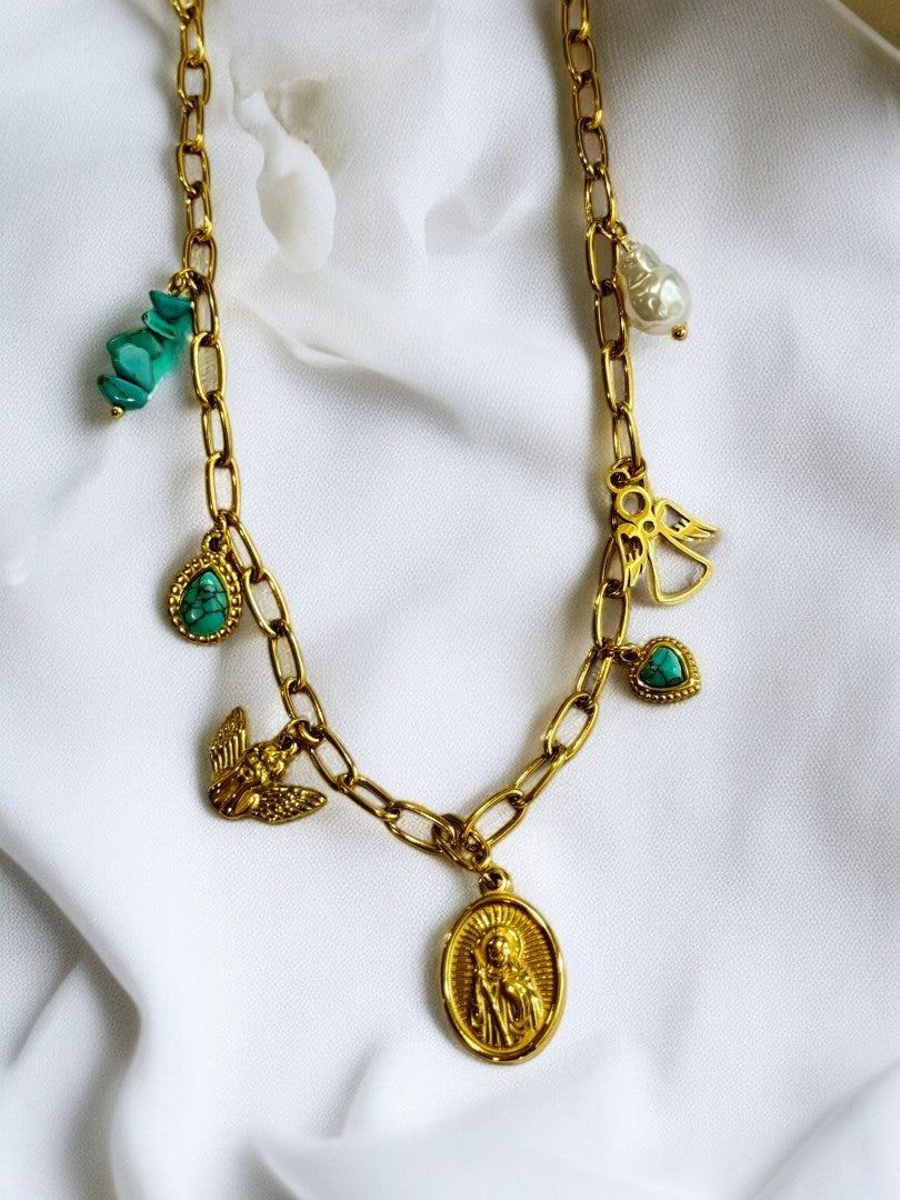 GOLDEN BEACH CHARM CONRAD NECKLACE