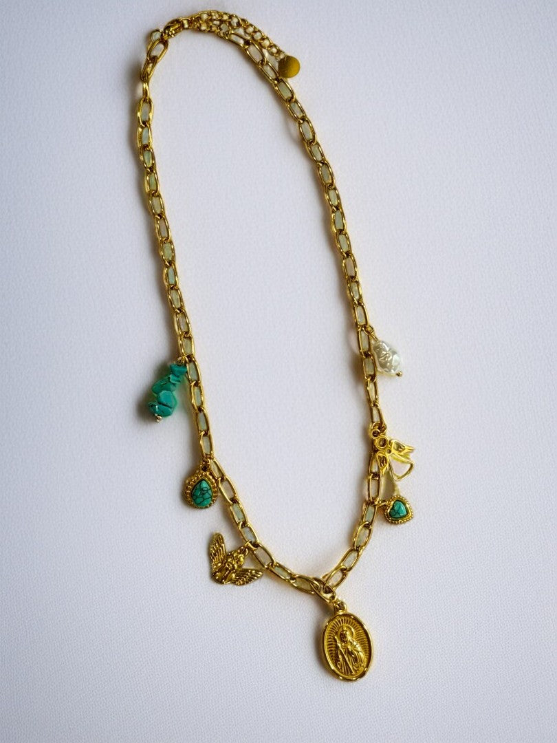GOLDEN BEACH CHARM CONRAD NECKLACE