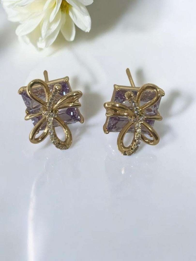PURPLE DIAMOND CANDACE EARRINGS