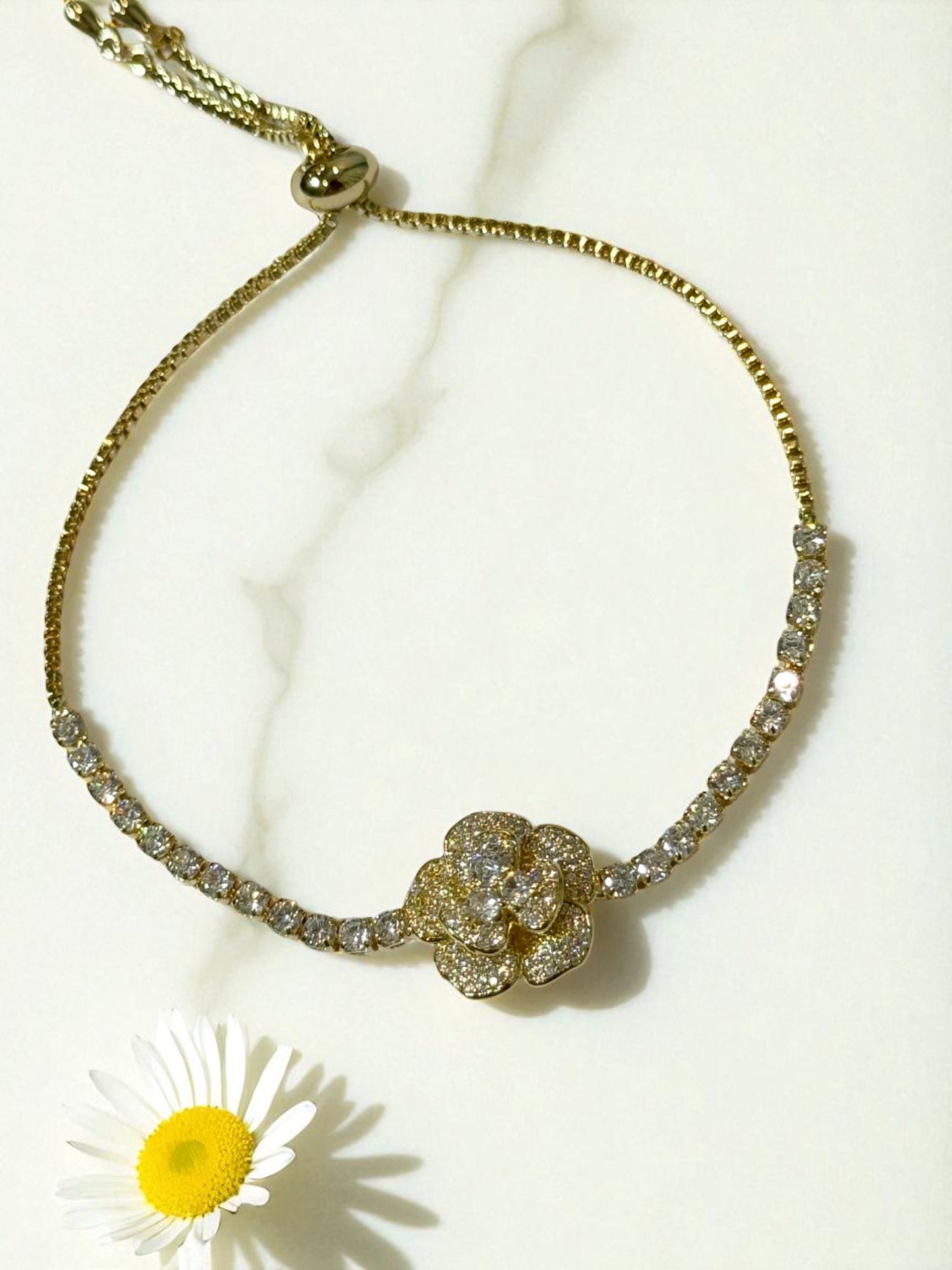 GOLDEN DIAMOND FLOWER HENRY BRACELET