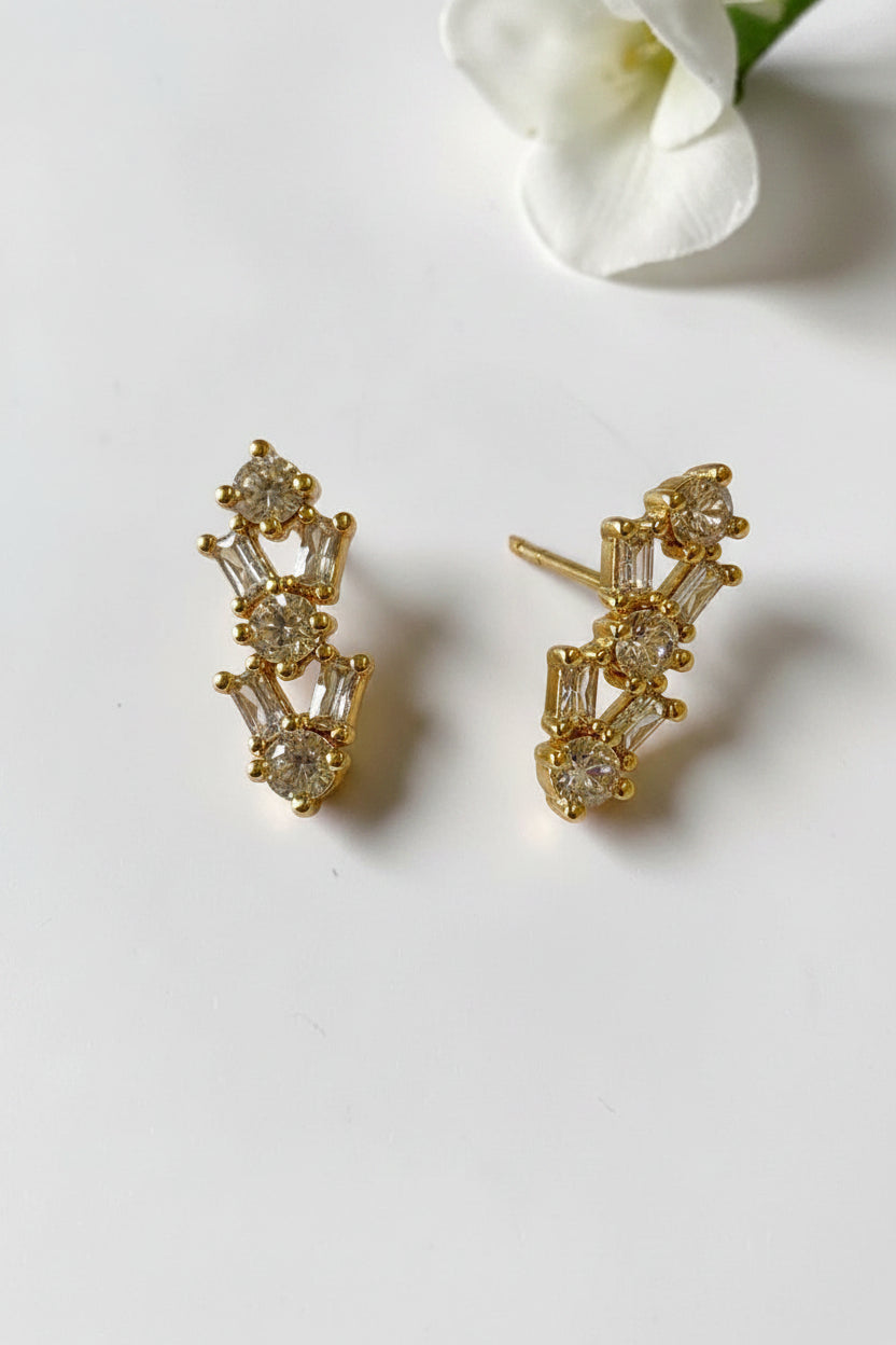 GOLDEN DIAMOND LEAH EARRINGS