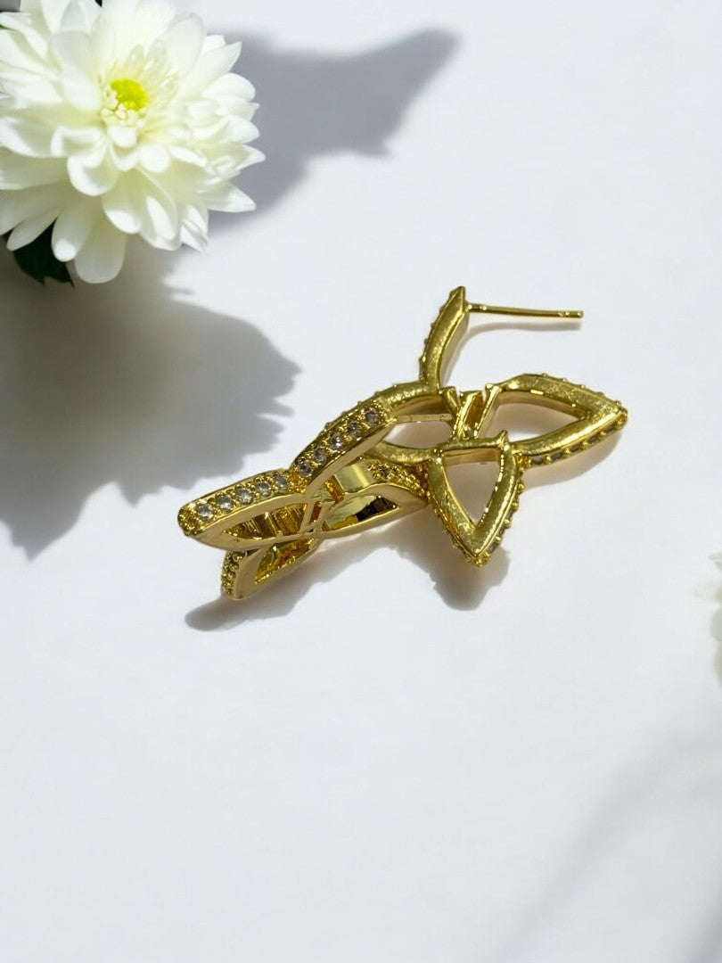 GOLDEN DIAMOND LINE DUNCAN EARRINGS