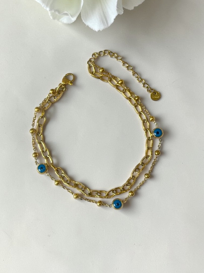GOLDEN EVIL EYE DHYAANI ANKLET