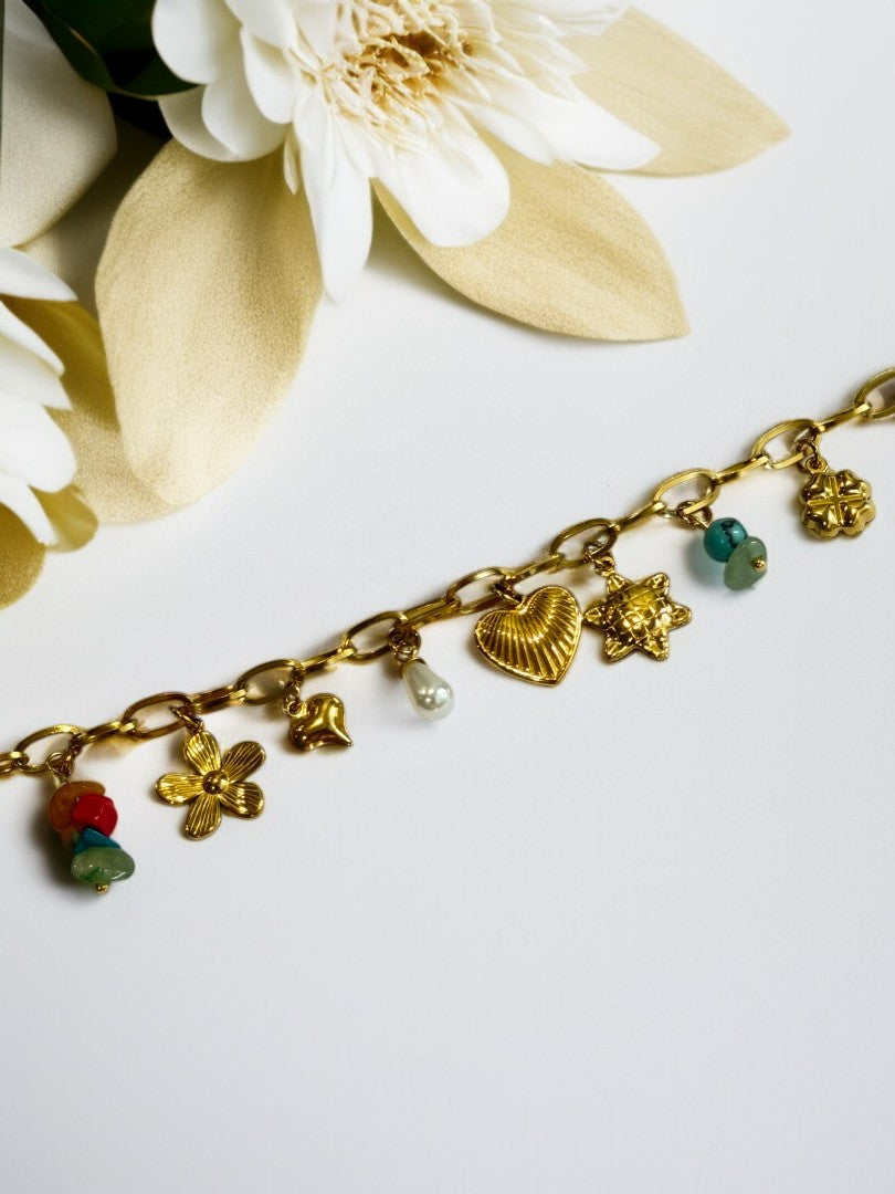 GOLDEN OCEAN CHARM SMAEL BRACELET
