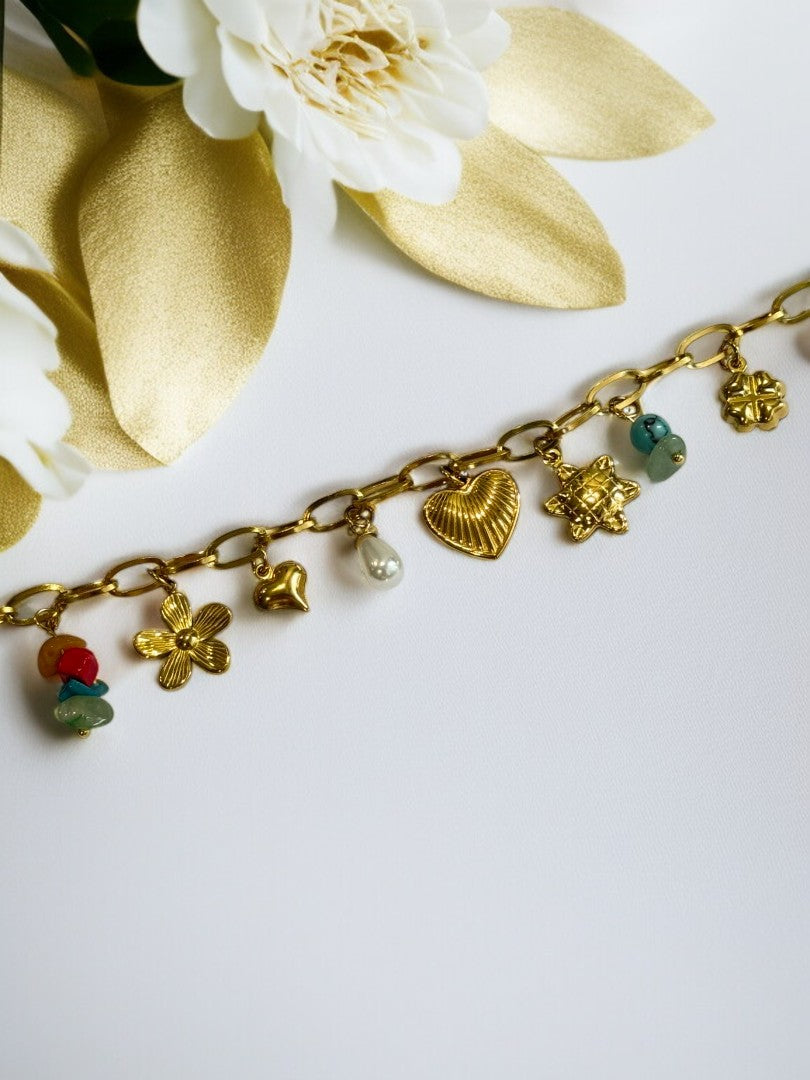 GOLDEN OCEAN CHARM SMAEL BRACELET