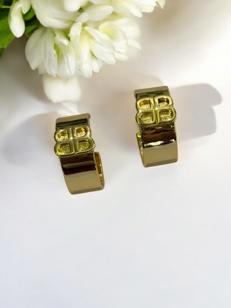 18K GOLD PLATED BB BRAND HOOP