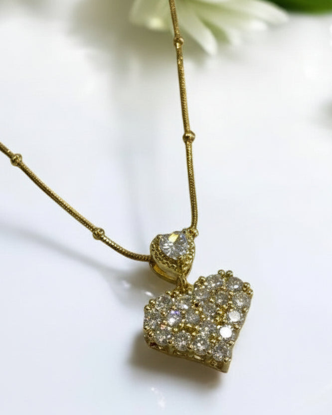 GOLDEN CHAIN WITH DAIMOND HEART