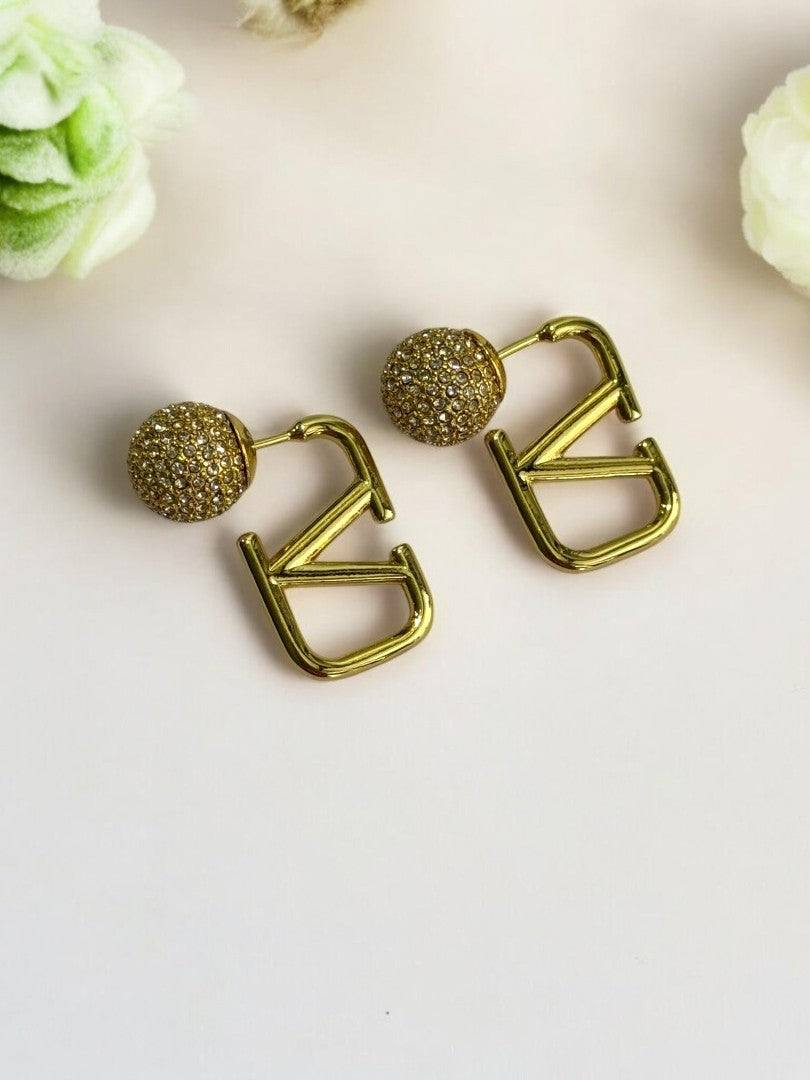 18K GOLD PLATED WITH DIAMOND BALL WITH BRAND