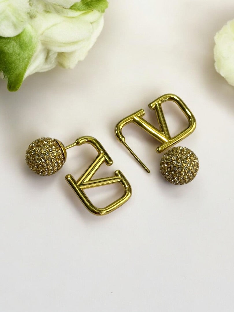18K GOLD PLATED WITH DIAMOND BALL WITH BRAND