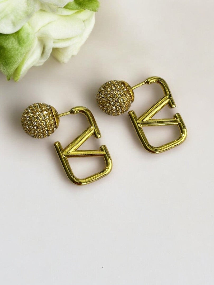 18K GOLD PLATED WITH DIAMOND BALL WITH BRAND