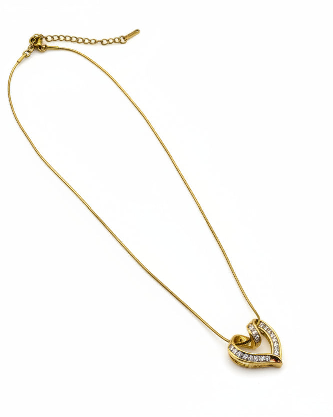 GOLDEN PARKLING DIAMOND HEART