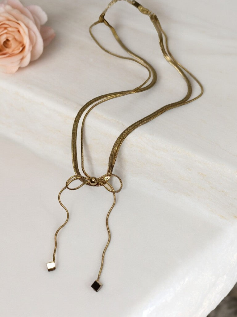 LAYERED GOLDEN CHAIN WITH INFINITY