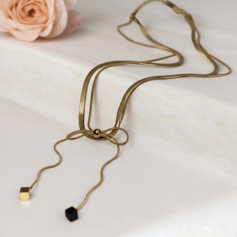 LAYERED GOLDEN CHAIN WITH INFINITY