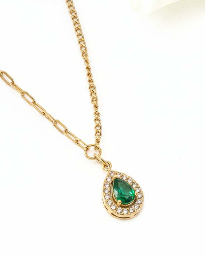 GREEN DROP DIAMOND LAILA NECKLACE