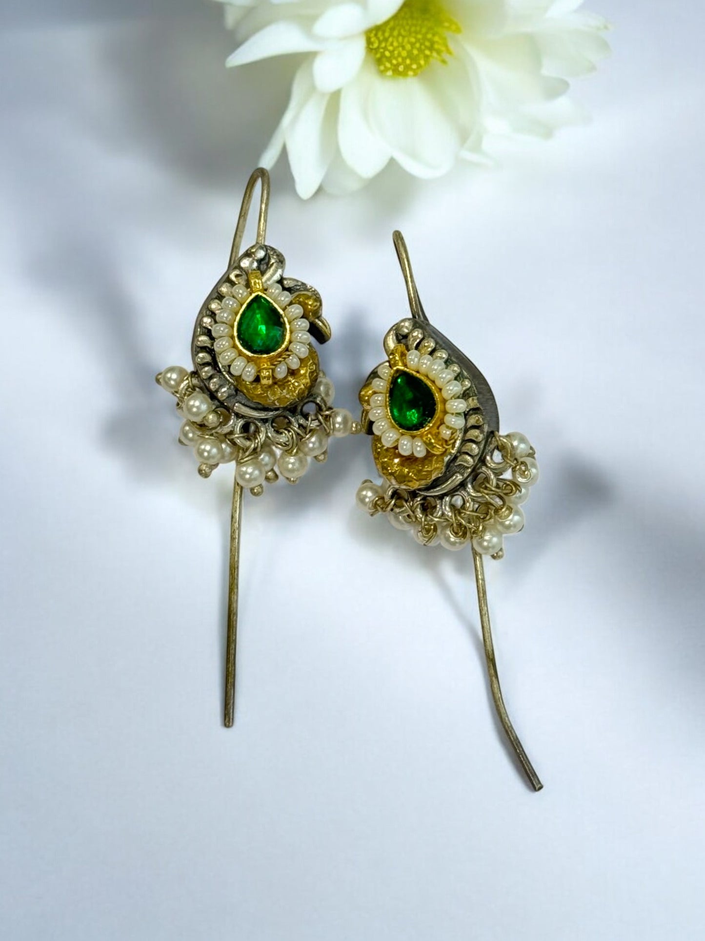 GREEN ISHEE GERMAN SILVER EAR CUFF