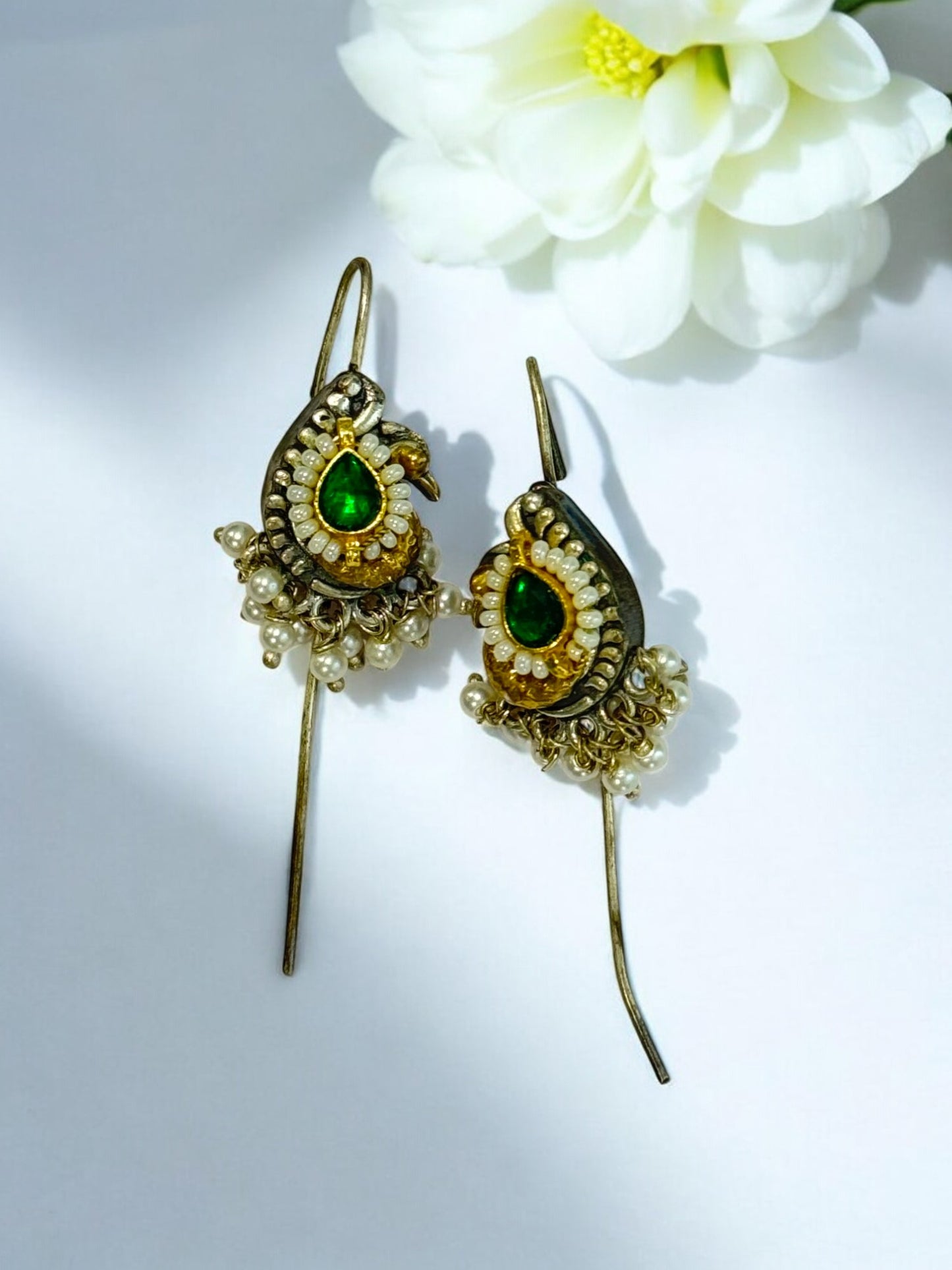 GREEN ISHEE GERMAN SILVER EAR CUFF