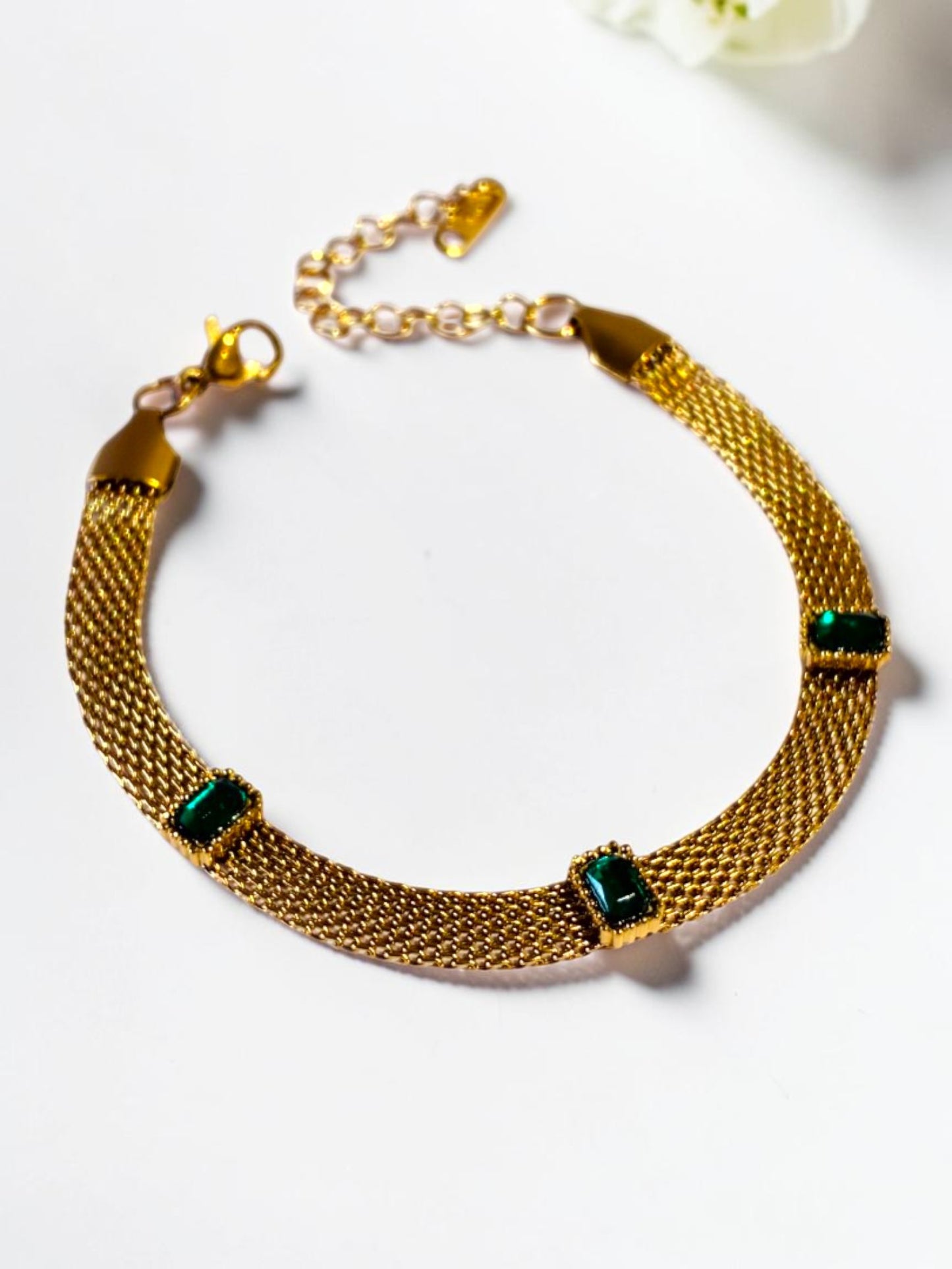 GREEN STONE MARYAM BRACELET
