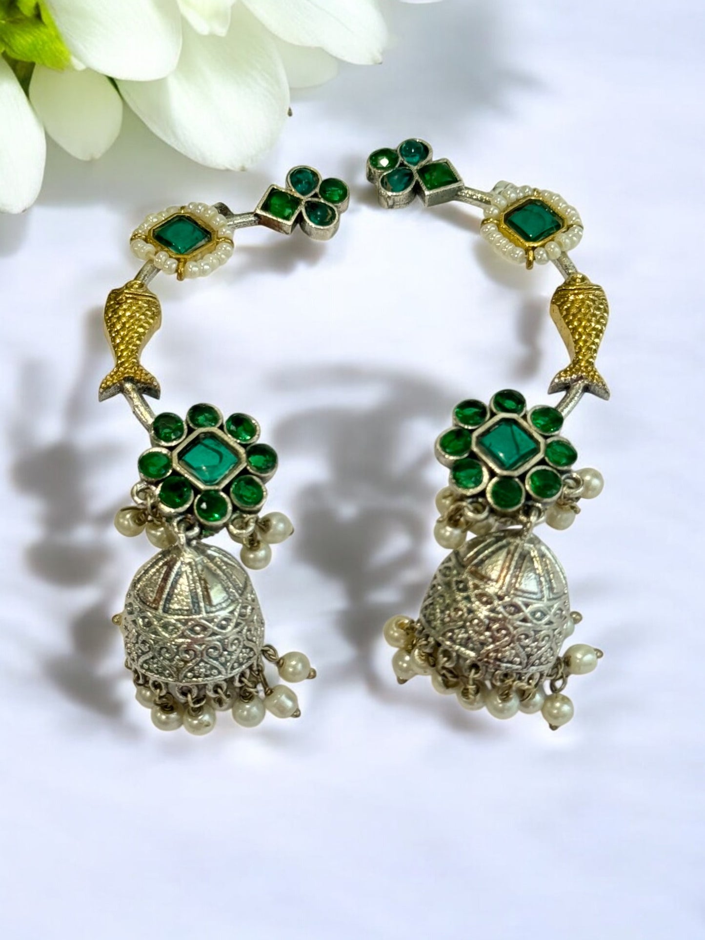GREEN ZHUHI GERMAN SILVER EAR CUFF