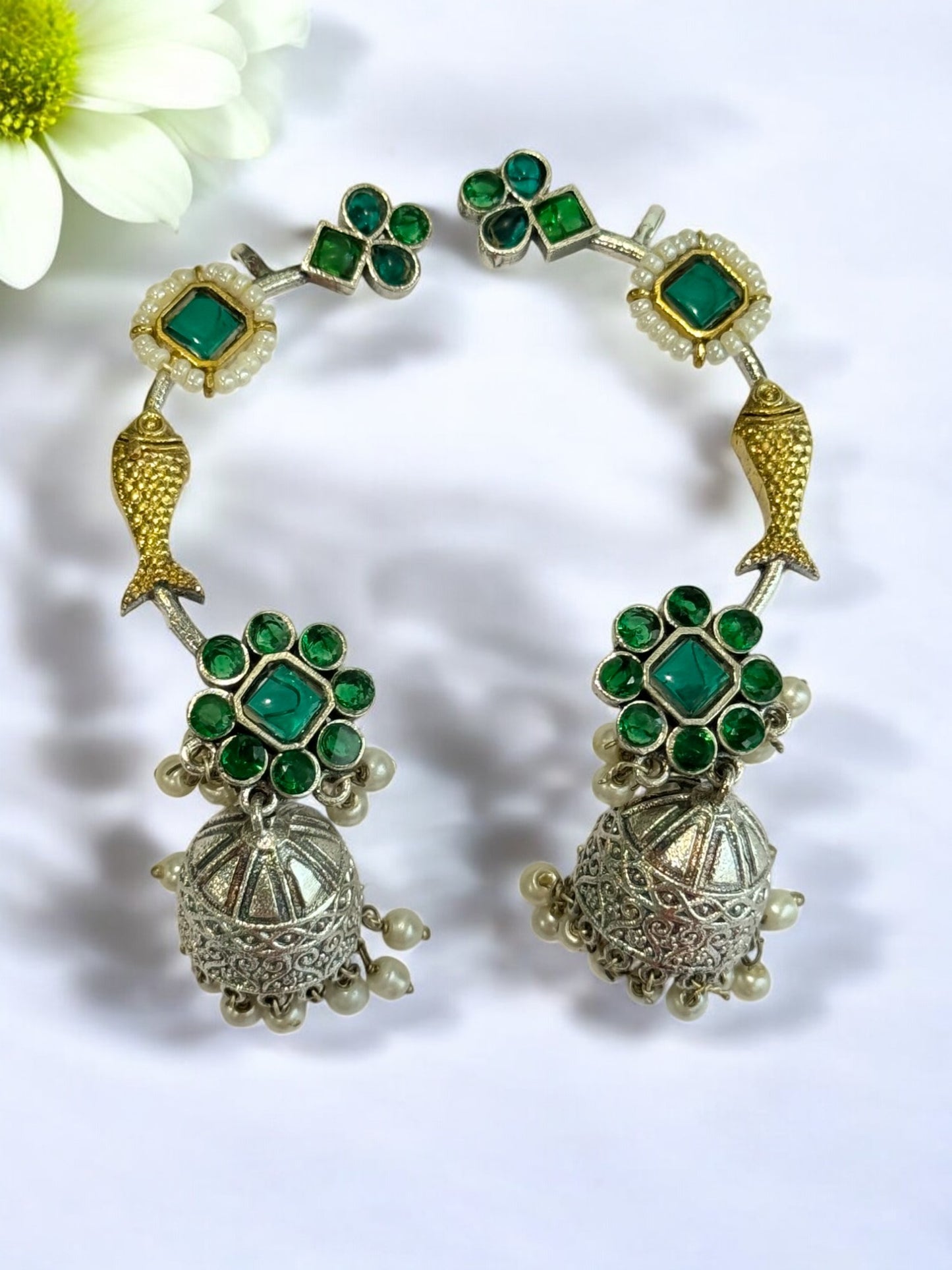 GREEN ZHUHI GERMAN SILVER EAR CUFF
