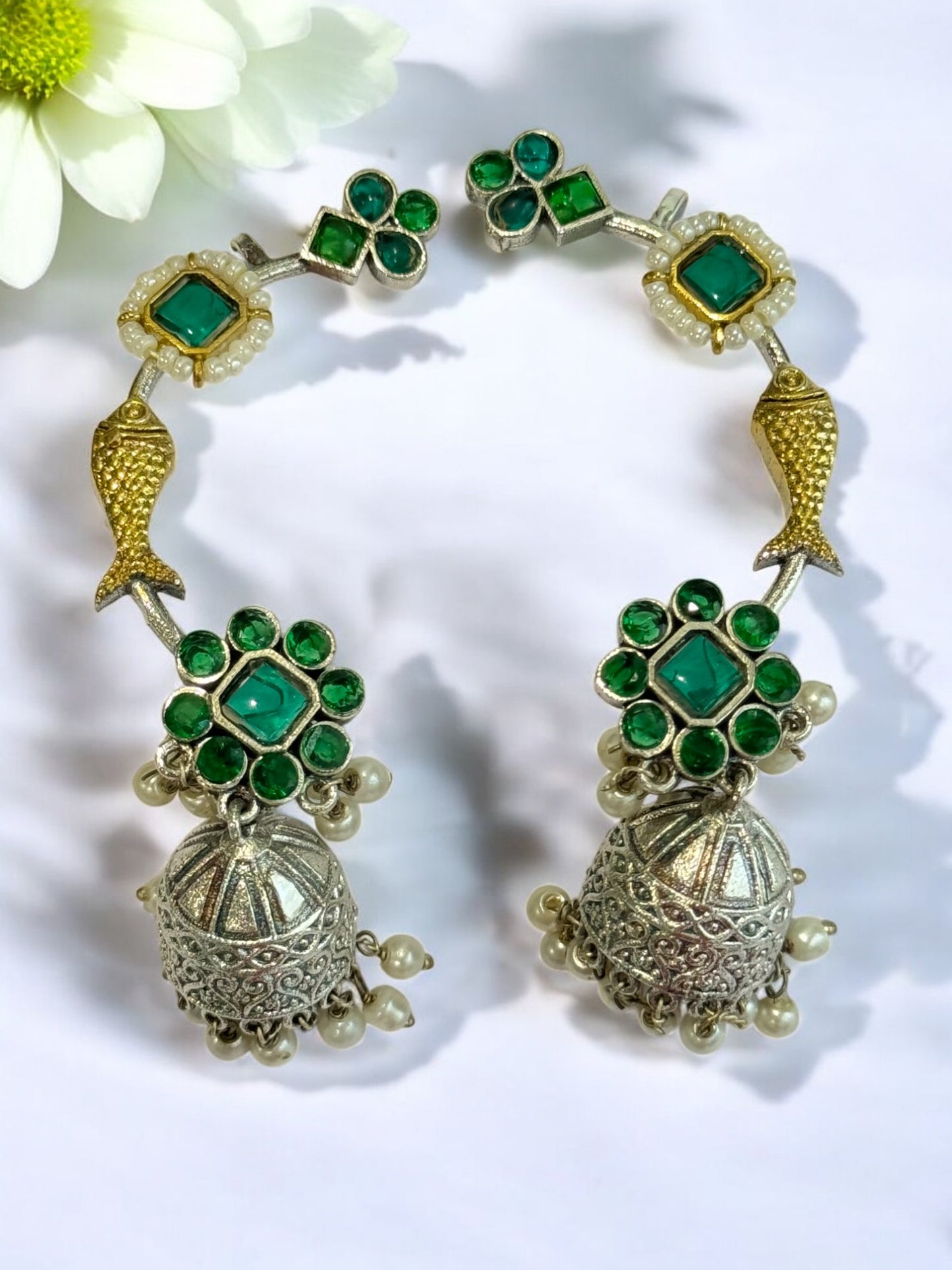 GREEN ZHUHI GERMAN SILVER EAR CUFF